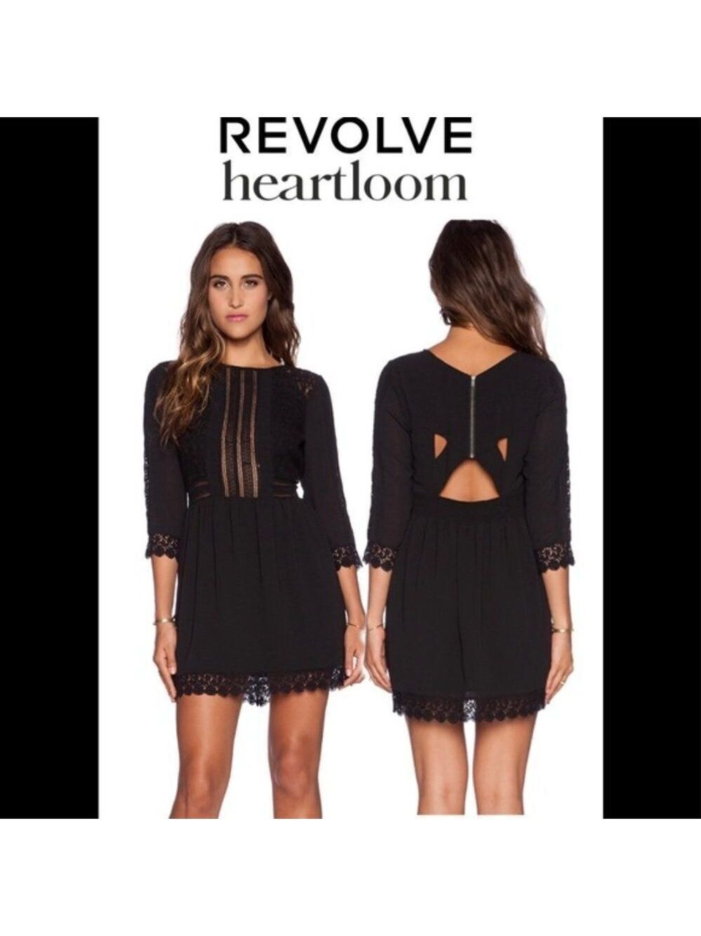 Heartloom Aimee dress in black with lace size S